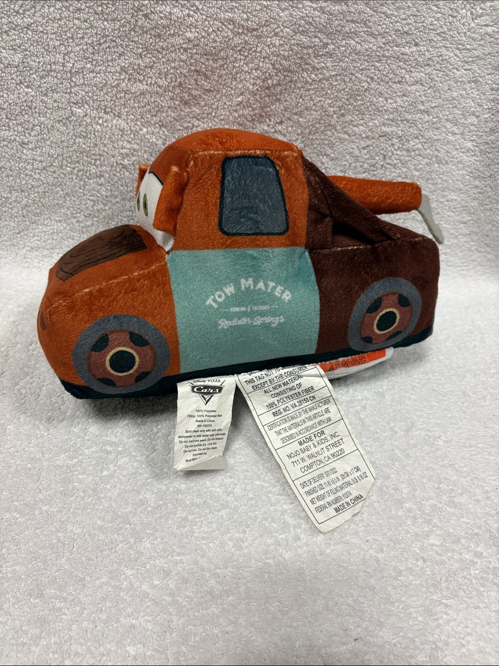 Nojo Disney Pixar tow mater plush pillow
